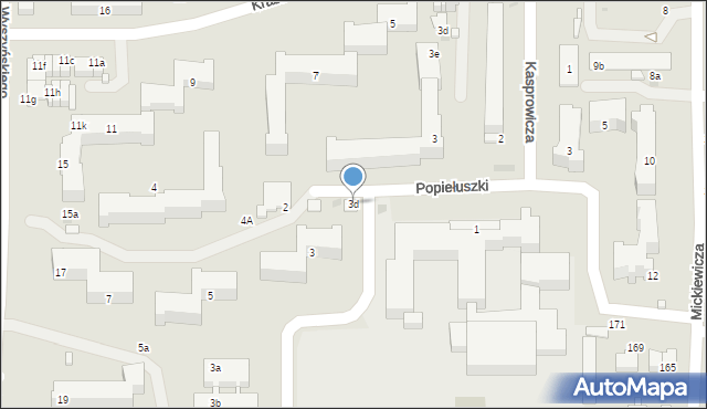 Kraśnik, Popiełuszki Jerzego, bł. ks., 3d, mapa Kraśnik
