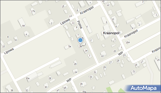 Krasnopol, Polna, 3a, mapa Krasnopol