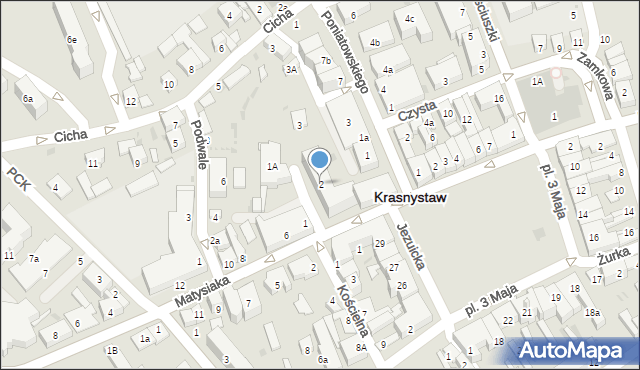 Krasnystaw, Pocztowa, 2, mapa Krasnystaw