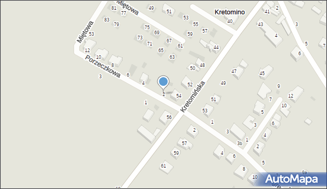 Kretomino, Porzeczkowa, 2, mapa Kretomino