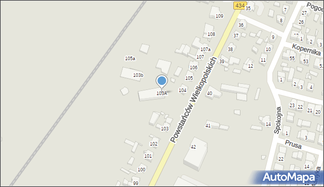 Krobia, Powstańców Wielkopolskich, 103A, mapa Krobia