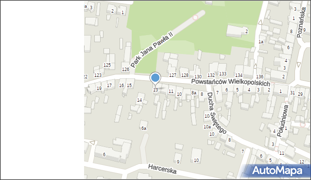 Krobia, Powstańców Wielkopolskich, 13, mapa Krobia