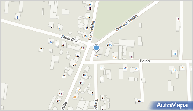 Krobia, Poznańska, 40, mapa Krobia