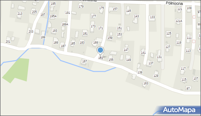 Krościenko Wyżne, Północna, 161, mapa Krościenko Wyżne