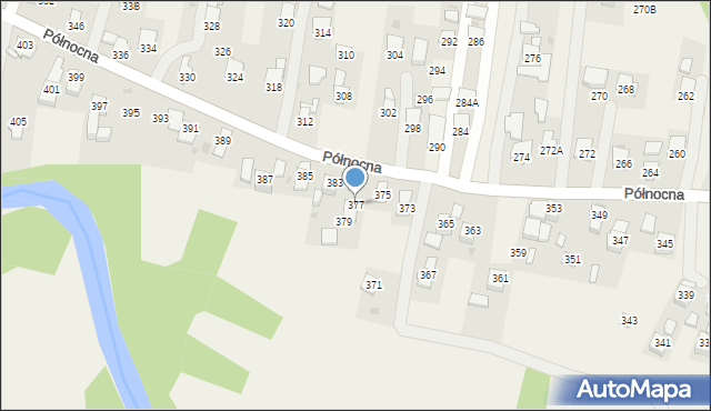 Krościenko Wyżne, Północna, 377, mapa Krościenko Wyżne