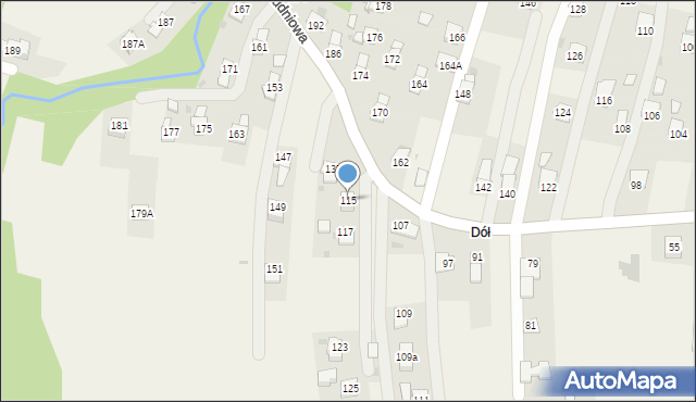 Krościenko Wyżne, Południowa, 115, mapa Krościenko Wyżne