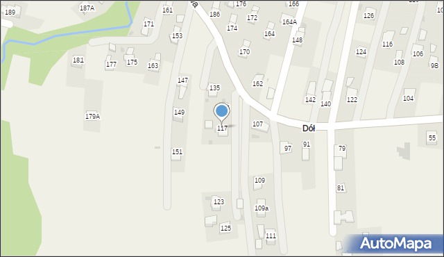 Krościenko Wyżne, Południowa, 117, mapa Krościenko Wyżne