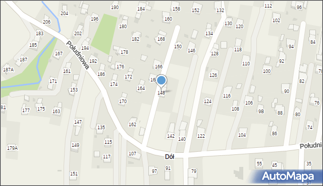 Krościenko Wyżne, Południowa, 148, mapa Krościenko Wyżne