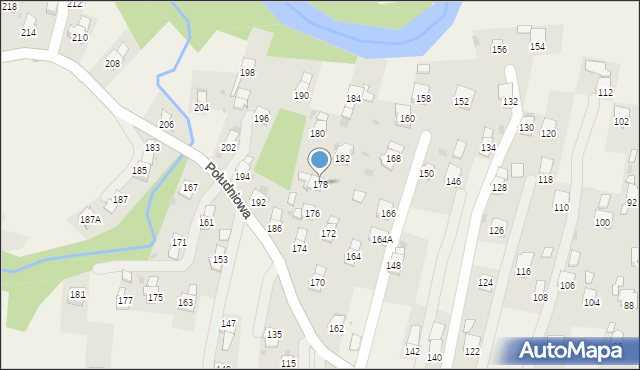 Krościenko Wyżne, Południowa, 178, mapa Krościenko Wyżne