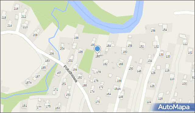 Krościenko Wyżne, Południowa, 180, mapa Krościenko Wyżne