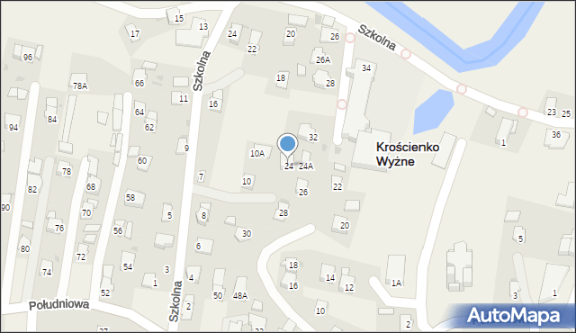 Krościenko Wyżne, Południowa, 24, mapa Krościenko Wyżne