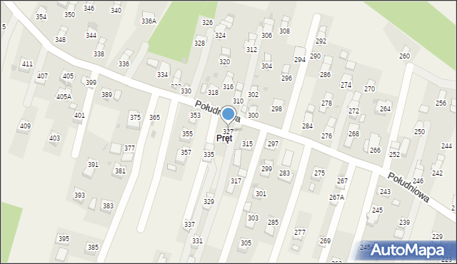 Krościenko Wyżne, Południowa, 327, mapa Krościenko Wyżne