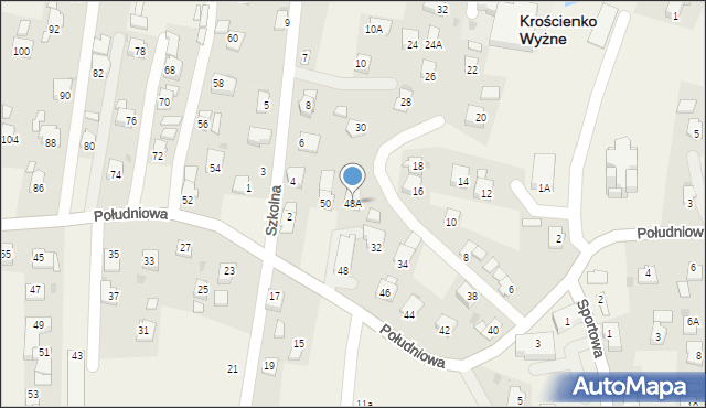 Krościenko Wyżne, Południowa, 48A, mapa Krościenko Wyżne