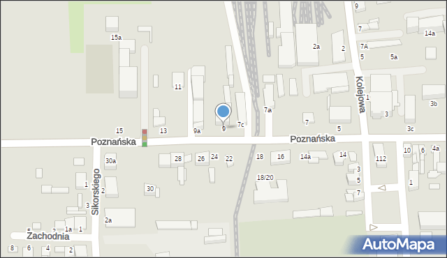 Krośniewice, Poznańska, 9, mapa Krośniewice