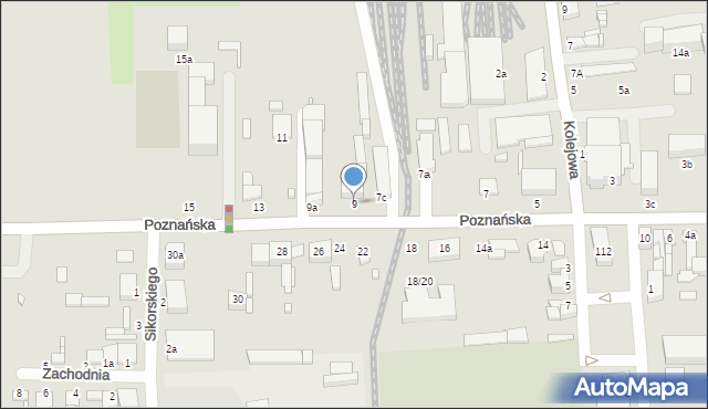 Krośniewice, Poznańska, 9, mapa Krośniewice