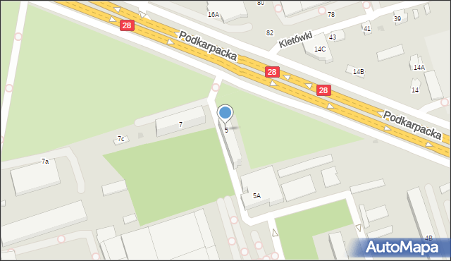 Krosno, Podkarpacka, 5, mapa Krosna