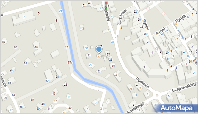 Krosno, Podwale, 27, mapa Krosna