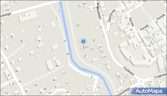 Krosno, Podwale, 31, mapa Krosna