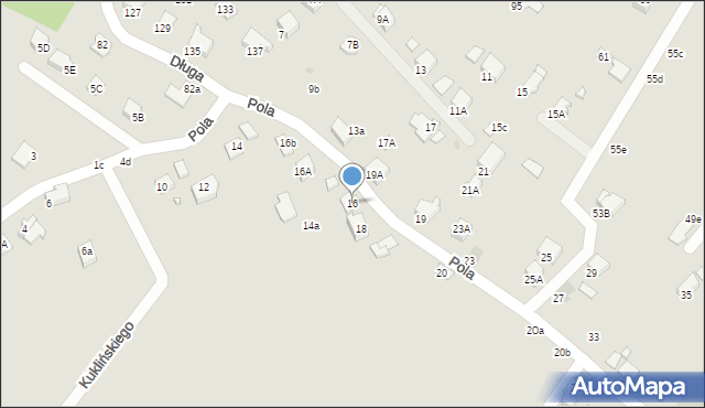 Krosno, Pola Wincentego, 16, mapa Krosna