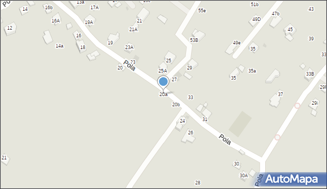 Krosno, Pola Wincentego, 20a, mapa Krosna