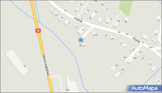 Krosno, Polna, 10D, mapa Krosna