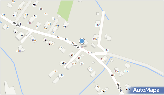 Krosno, Polna, 11, mapa Krosna