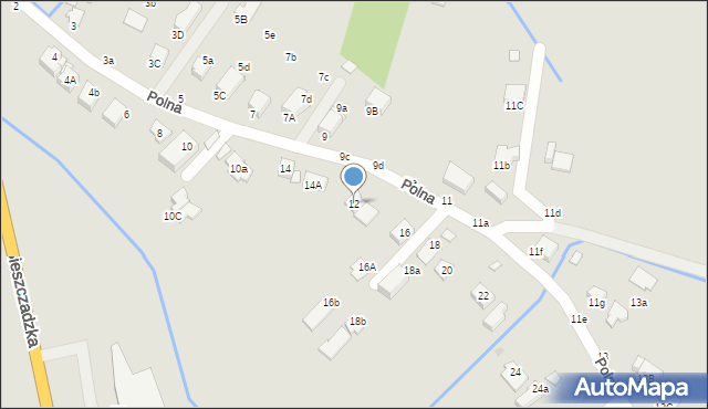 Krosno, Polna, 12, mapa Krosna