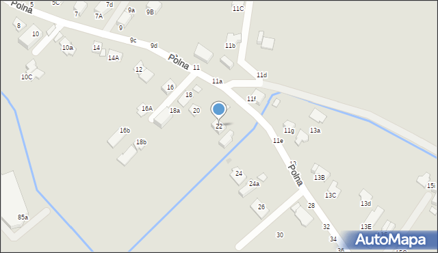 Krosno, Polna, 22, mapa Krosna