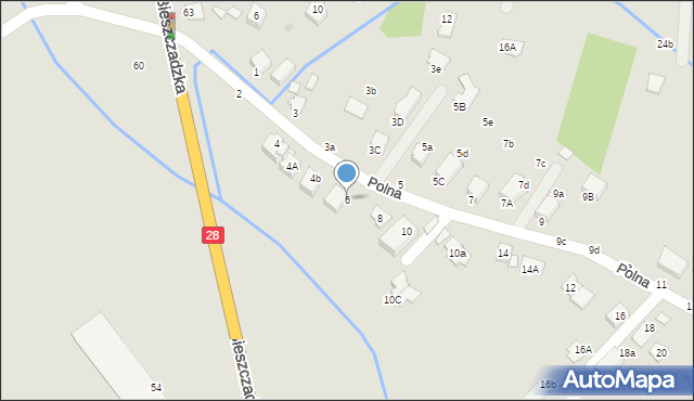 Krosno, Polna, 6, mapa Krosna