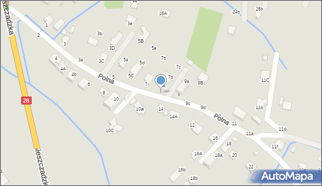 Krosno, Polna, 7e, mapa Krosna