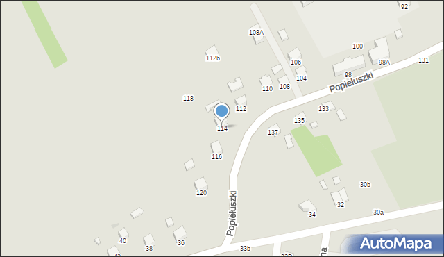 Krosno, Popiełuszki Jerzego, bł. ks., 114, mapa Krosna