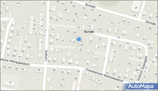 Krosno, Powstańców Warszawskich, 73a, mapa Krosna