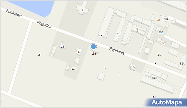 Krosno, Pogodna, 11B, mapa Krosna