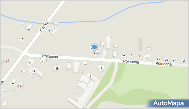 Krotoszyn, Północna, 1, mapa Krotoszyna