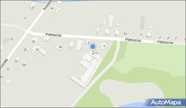 Krotoszyn, Północna, 6, mapa Krotoszyna