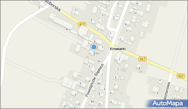 Krowiarki, Powstańców Śląskich, 2, mapa Krowiarki