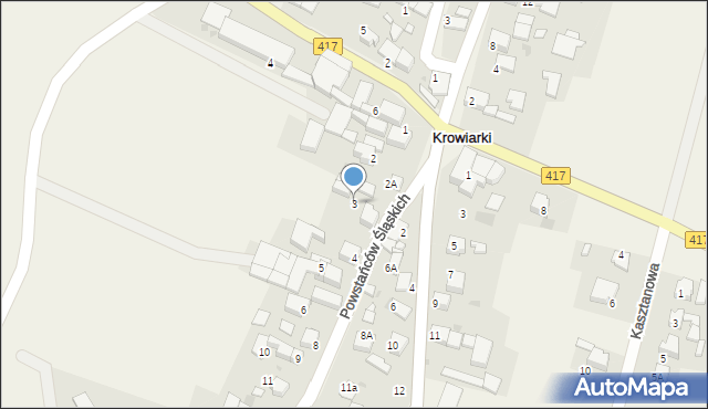 Krowiarki, Powstańców Śląskich, 3, mapa Krowiarki