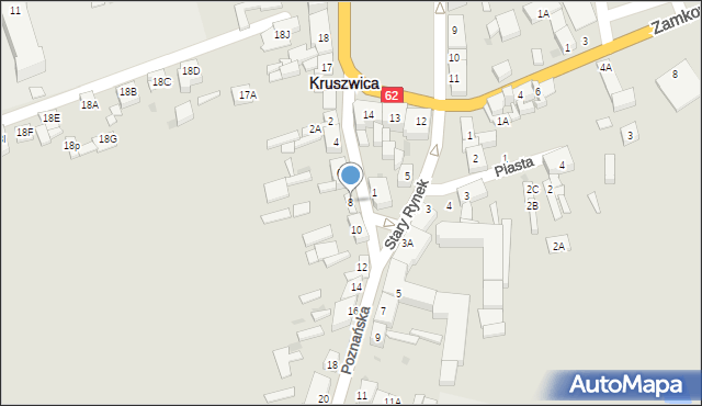 Kruszwica, Poznańska, 8, mapa Kruszwica