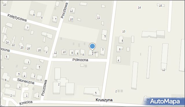 Kruszyna, Północna, 2, mapa Kruszyna