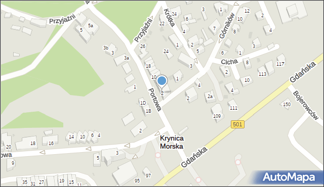 Krynica Morska, Portowa, 2, mapa Krynica Morska