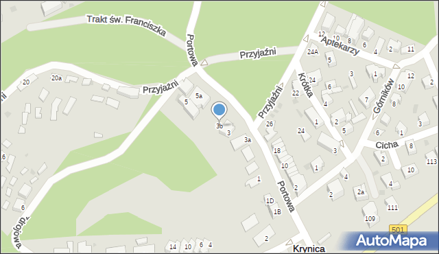 Krynica Morska, Portowa, 3b, mapa Krynica Morska