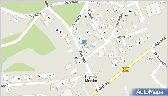 Krynica Morska, Portowa, 6, mapa Krynica Morska