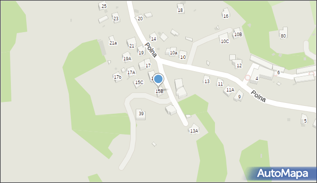 Krynica-Zdrój, Polna, 15B, mapa Krynica-Zdrój