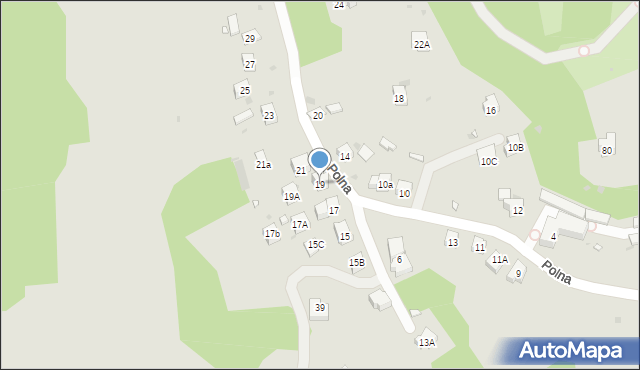 Krynica-Zdrój, Polna, 19, mapa Krynica-Zdrój