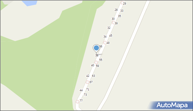 Kryniczno, Pod Lasem, 38, mapa Kryniczno