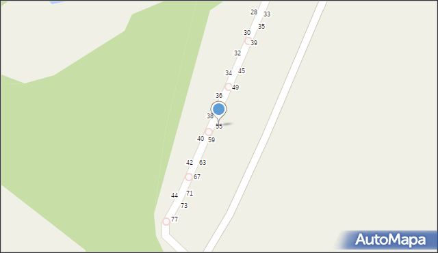 Kryniczno, Pod Lasem, 55, mapa Kryniczno