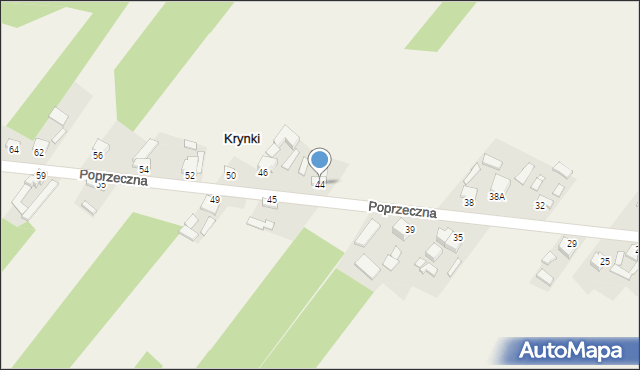 Krynki, Poprzeczna, 44, mapa Krynki