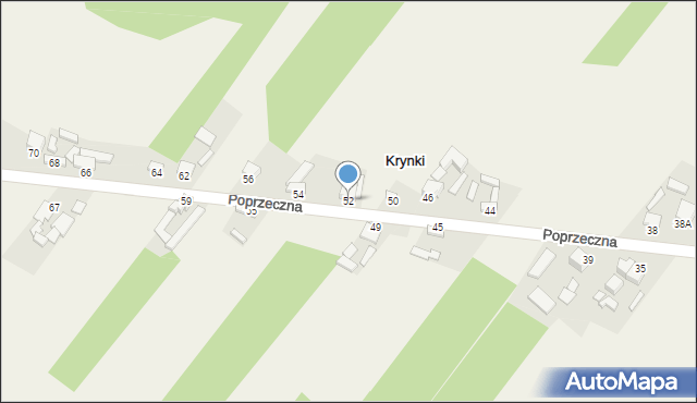 Krynki, Poprzeczna, 52, mapa Krynki