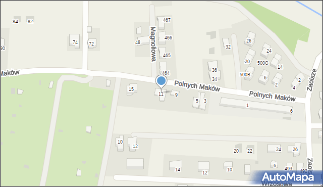 Kryspinów, Polnych Maków, 11, mapa Kryspinów