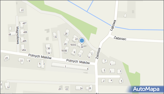 Kryspinów, Polnych Maków, 14, mapa Kryspinów